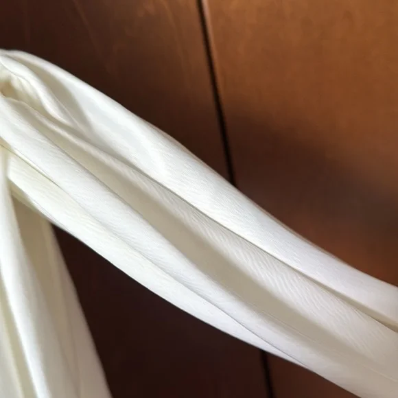 Wayf Delaney Asymmetrical Ivory Rouched Top, Spaghetti Strap Dress NWT Sz S Saks - Picture 6 of 13